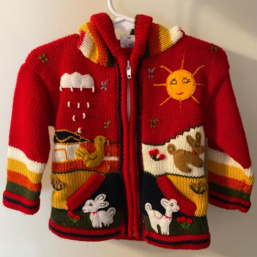 Embroidered Handmade Sweater Cardigan for kids
